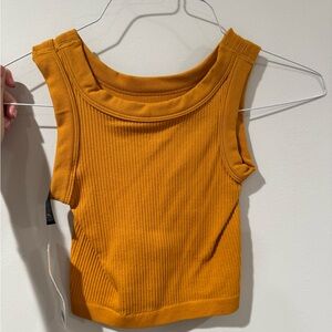Urban Outfitters Golden Ribbed Crop Top